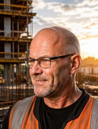 Fritz Kimmel auf der Baustelle